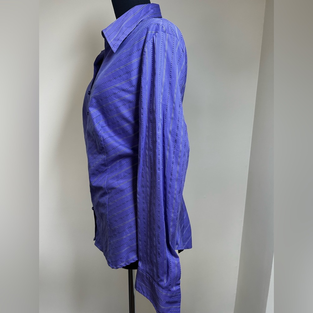 Jones New York Purple Striped Button-Down Shirt - Picture 5 of 7